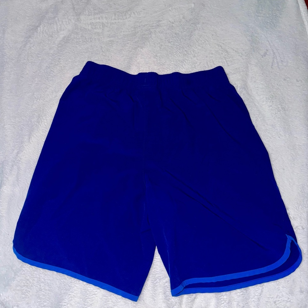 Under Armour Blue Athletic Shorts with Curved Hem